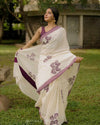 Moonlit Orchid Cotton Saree