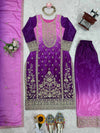 Meher Violet Embroidered Suit