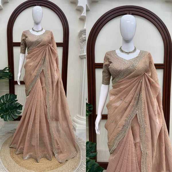 Celestial Champagne Saree