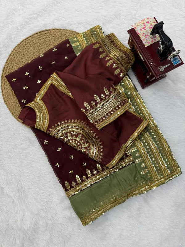 Royal Raisin Elegance Saree