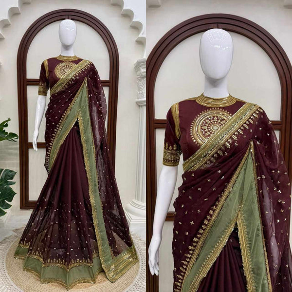 Royal Raisin Elegance Saree