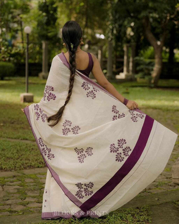 Moonlit Orchid Cotton Saree
