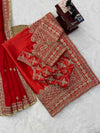 Rajkumari Crimson Saree