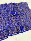 Tussar Silk Printed Saree with Peacock & Floral Motifs | Designer Ethnic Saree for Women
