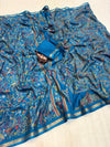 Tussar Silk Printed Saree with Peacock & Floral Motifs | Designer Ethnic Saree for Women