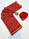 Tussar Silk Printed Saree with Peacock & Floral Motifs | Designer Ethnic Saree for Women