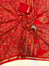 Tussar Silk Printed Saree with Peacock & Floral Motifs | Designer Ethnic Saree for Women