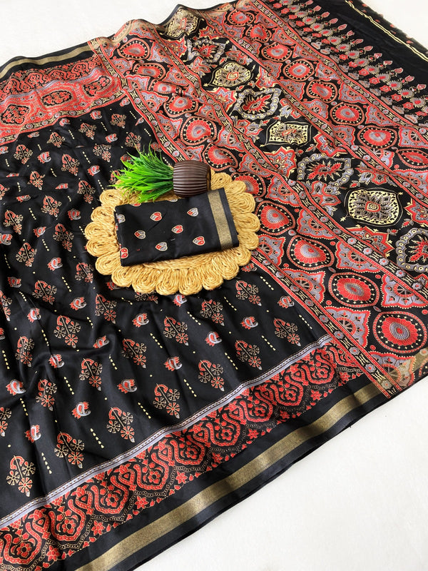 Mul Cotton Printed Saree for Women | Elegant Traditional Floral & Paisley Print Saree