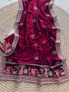 Vichitra Silk Embroidered Saree for Women | Designer Silk Saree with Embroidery Border