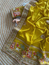 Vichitra Silk Embroidered Saree for Women | Designer Silk Saree with Embroidery Border