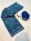 Tussar Silk Floral Printed Saree for Women | Multicolor Floral Silk Saree
