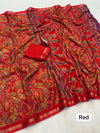 Tussar Silk Paisley Printed Saree for Women | Multicolor Printed Silk Saree