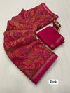 Tussar Silk Paisley Printed Saree for Women | Multicolor Printed Silk Saree