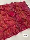 Tussar Silk Paisley Printed Saree for Women | Multicolor Printed Silk Saree