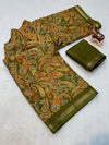 Tussar Silk Paisley Printed Saree for Women | Multicolor Printed Silk Saree