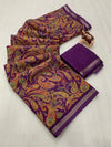Tussar Silk Paisley Printed Saree for Women | Multicolor Printed Silk Saree