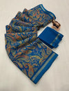 Tussar Silk Paisley Printed Saree for Women | Multicolor Printed Silk Saree