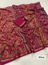 Tussar Silk Paisley Printed Saree for Women | Multicolor Printed Silk Saree