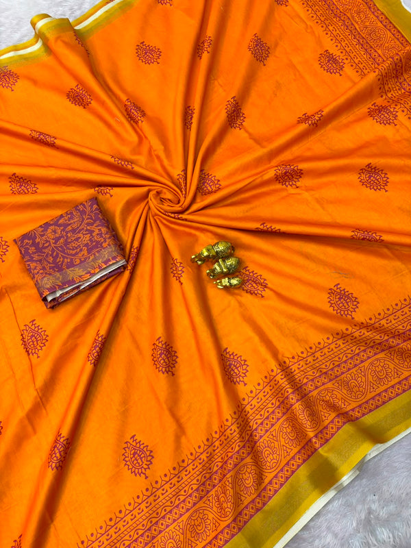 Mul Cotton Printed Saree