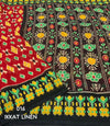 Ikat Linen Saree for Women | Traditional Ikat Print Linen Saree