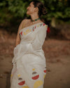 Hand Block Printed Linen Saree for Women | Contemporary Printed Linen Saree