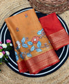 Dola Silk Saree for Women | Elegant Floral Printed Saree with Rich Traditional Border