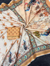 Mul Cotton Printed Saree for Women | Peacock Floral Digital Print Saree