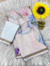 White Mul Cotton Floral Printed Saree | Elegant Multicolor Flower Print Saree for Women