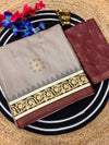 Multicolor Printed Mul Cotton Saree with Artistic Ethnic Motifs | Designer Mul Saree for Women