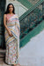 Linen Printed Saree for Women | Stylish Mushroom Print & Striped Border Saree