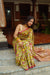 Green Printed Saree for Women | Stylish Floral & Striped Designer Saree