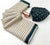 White & Black Printed Linen Saree with Mustard Geometric Pallu | Designer Linen Saree for Women