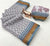 White Printed Linen Saree with Zigzag Pattern & Striped Pallu | Designer Linen Saree for Women