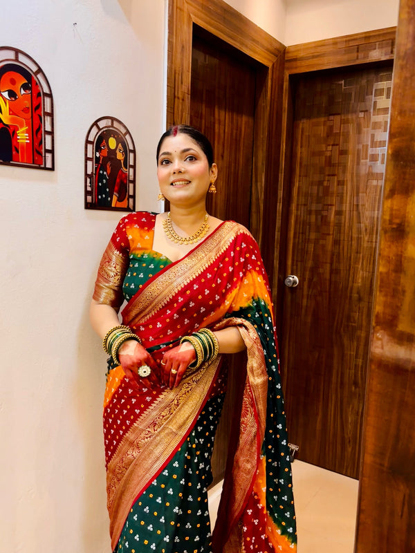 Kanjivaram Silk Saree for Women | Traditional Designer Silk Saree with Rich Woven Border