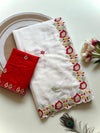 Chinnon Saree for Women | Elegant Embroidered Saree with Designer Floral Lace Border