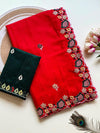 Chinnon Saree for Women | Elegant Embroidered Saree with Designer Floral Lace Border