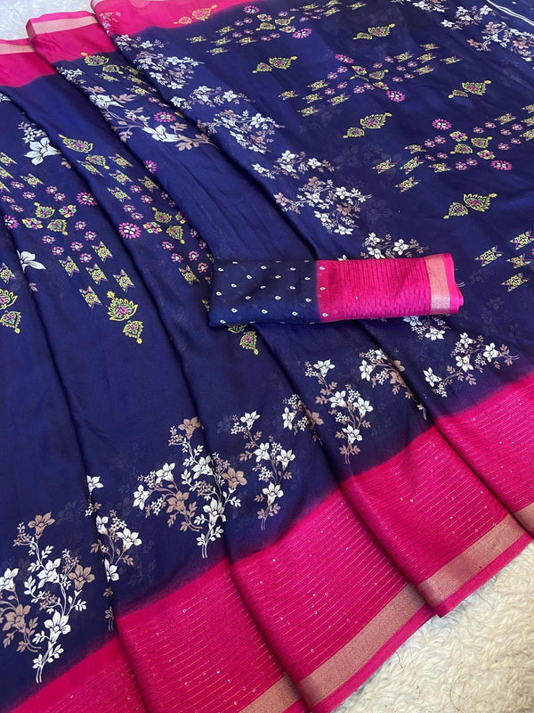 Marshmellow Saree for Women with Designer Zari Border | Elegant Soft Finish Festive & Party Wear Saree