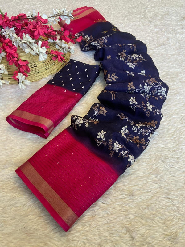 Marshmellow Saree for Women with Designer Zari Border | Elegant Soft Finish Festive & Party Wear Saree