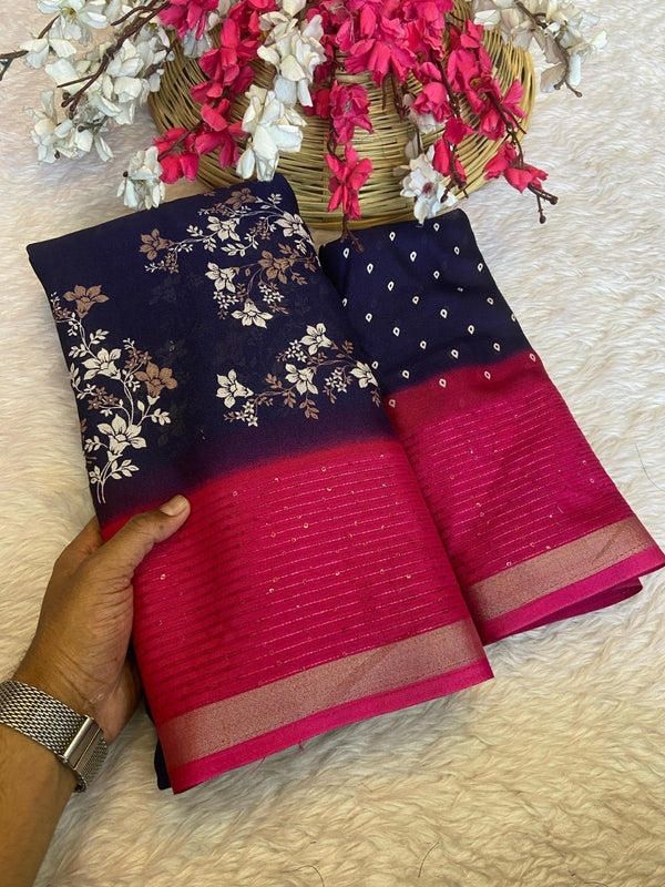 Marshmellow Saree for Women with Designer Zari Border | Elegant Soft Finish Festive & Party Wear Saree