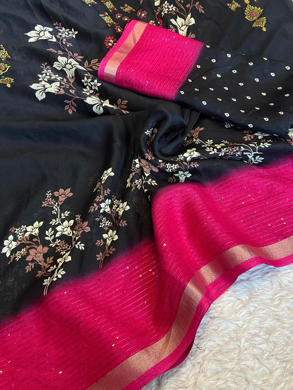 Marshmellow Saree for Women with Designer Zari Border | Elegant Soft Finish Festive & Party Wear Saree