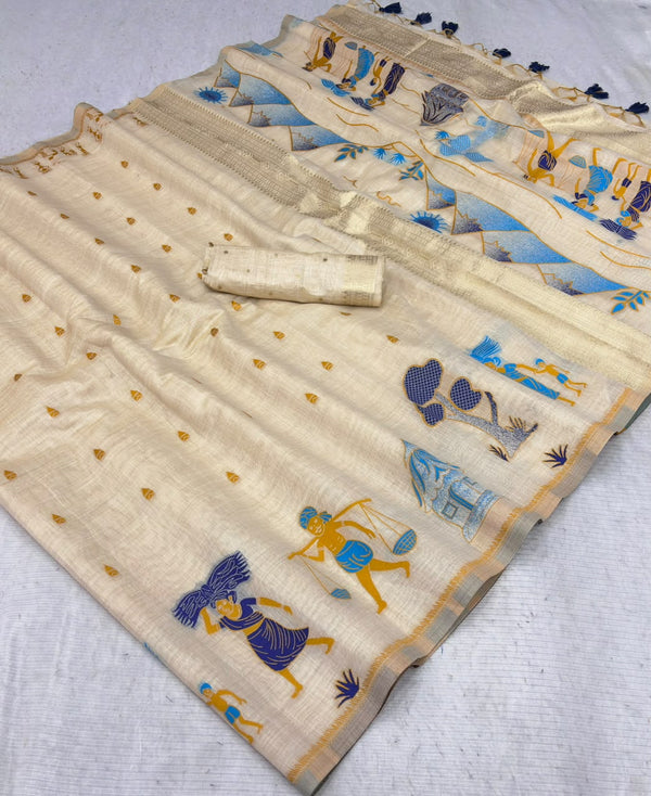 Erode Silk Saree for Women with Traditional Digital Print & Zari Border | Elegant Ethnic & Festive Wear Saree