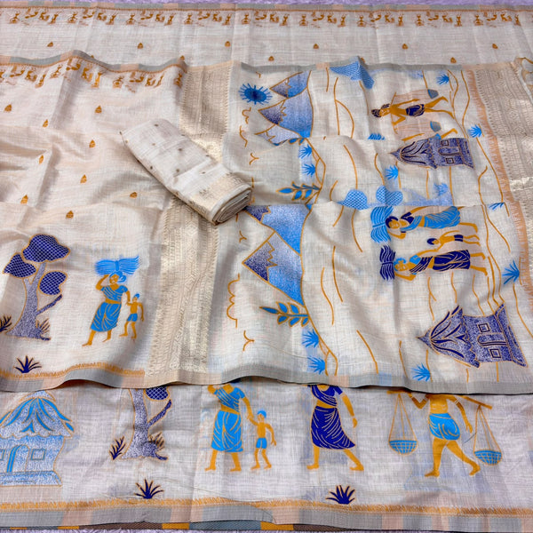 Erode Silk Saree for Women with Traditional Digital Print & Zari Border | Elegant Ethnic & Festive Wear Saree