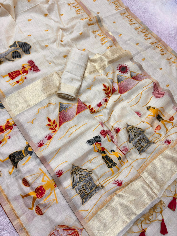 Erode Silk Saree for Women with Traditional Digital Print & Zari Border | Elegant Ethnic & Festive Wear Saree