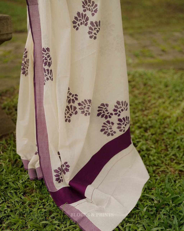 Moonlit Orchid Cotton Saree