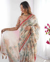 Premium Exclusive Flower Design Cotton Saree for Women